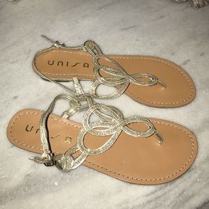Unisa gold glitter sandals